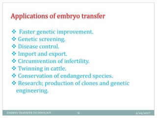 Embryo transfer lecture 7 | PPTX