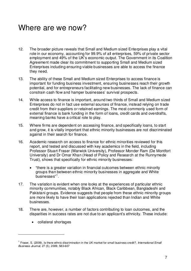 ethnic minority businesses and access to finance small business investment agreement