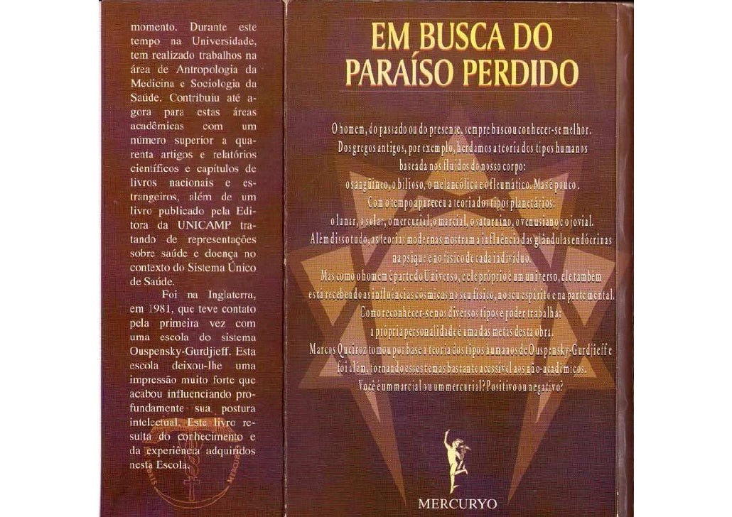Em busca do paraíso perdido marcos s queiroz