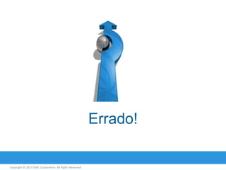 Errado!

Copyright © 2013 EMC Corporation. All Rights Reserved.

 