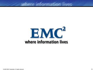 © 2003 EMC Corporation. All rights reserved.   15
 