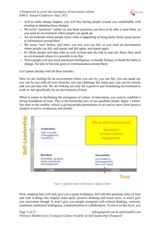 Facilitating the Ermergence of Innovation Culture | PDF