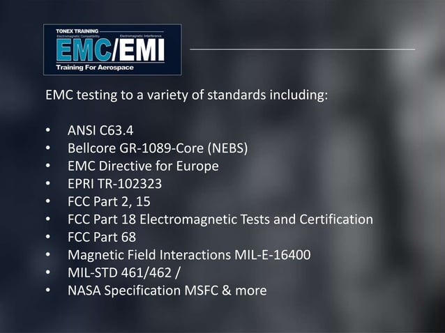 EMC, EMI, Military and Aerospace EMC Tests, Aircraft EMI Testing Training