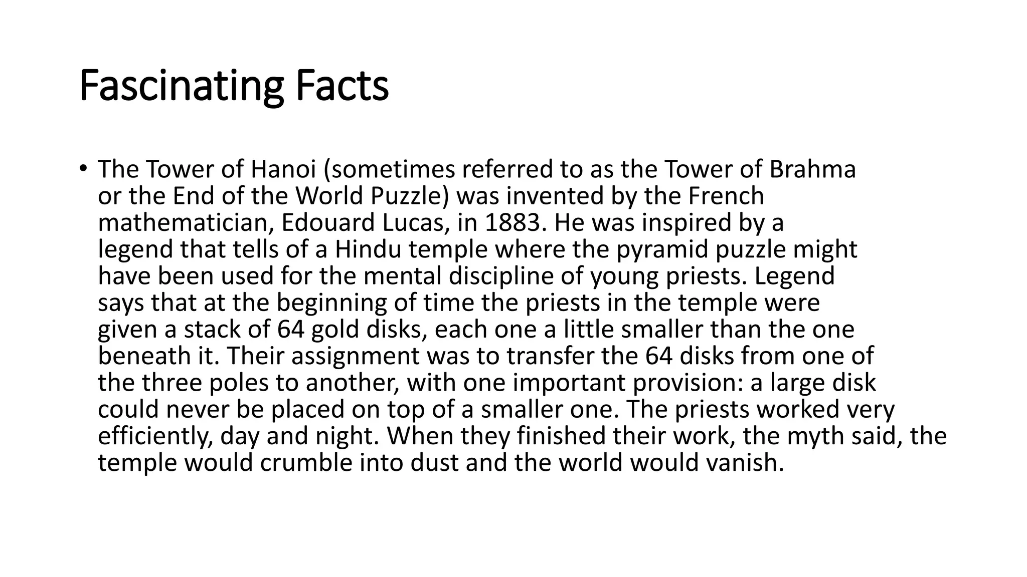 Tower of hanoi | PPT