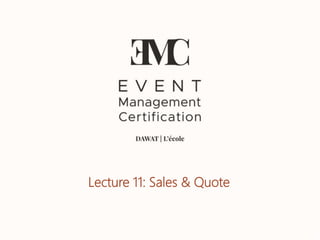 Lecture 11: Sales & Quote
 
