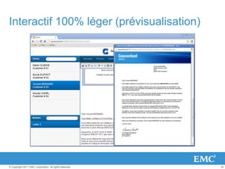 30© Copyright 2011 EMC Corporation. All rights reserved.
Interactif 100% léger (prévisualisation)
 