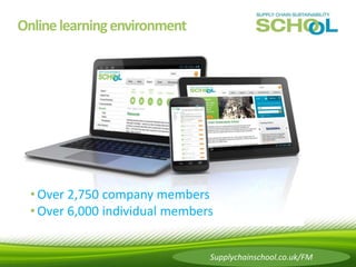 Online learning environment 
• Over 2,750 company members 
• Over 6,000 individual members 
supplychainschool.co.uk – buil...