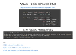 ちなみに，最新の gcc/msvc は次もok
http://melpon.org/wandbox/permlink/Gmqycg5tbA2iE51S
using iVec = std::vector< int >;
iVec data = i...