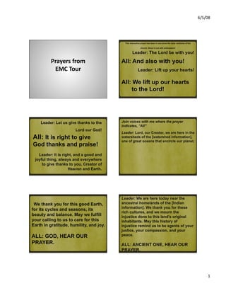 6/5/08 




Prayers from 
 EMC Tour 




                     1 
 