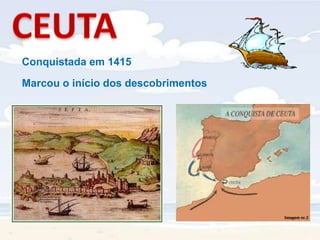 CEUTAConquistada em 1415Marcou o início dos descobrimentos