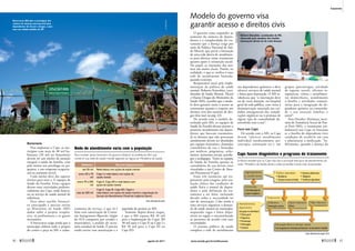 O governo tenta responder ao
aumento do número de depen-
dentes e à complexidade do tra-
tamento que a doença exige por
meio da Política Nacional de Saú-
de Mental, que prevê a formação
de uma rede aberta de atendimen-
to para oferecer tanto tratamento
quanto apoio à reinserção social.
No papel, as intenções das nor-
mas são muito claras. Porém, na
realidade, o que se verifica é uma
rede de atendimento limitada,
quando existente.
Responsável atual pela imple-
mentação da política de saúde
mental, Roberto Kinoshita, coor-
denador de Saúde Mental, Álcool
e Outras Drogas do Ministério da
Saúde (MS), acredita que o mode-
lo deve garantir tanto o acesso ao
tratamento quanto o respeito aos
direitos civis dos usuários de dro-
gas (leia mais na pág. 43).
De acordo com o modelo de-
senhado pelo MS, as equipes de
Saúde da Família devem prestar o
primeiro atendimento aos depen-
dentes que buscam tratamento.
Já os doentes que não procuram
atendimento devem ser abordados
por equipes itinerantes, chamadas
consultórios de rua e formadas
por médicos, psiquiatras, enfer-
meiros, assistentes sociais, psicólo-
gos e pedagogos. Tanto as equipes
de Saúde da Família quanto os
consultórios de rua devem estar
vinculados a um Centro de Aten-
ção Psicossocial (Caps).
Essas três instâncias são res-
ponsáveis pela triagem, pela ava-
liação clínica das condições de
saúde física e mental do depen-
dente e pela definição do tra-
tamento a ser feito, incluindo
decidir sobre a necessidade ou
não de internação. Cabe ainda a
esses serviços organizar a deman-
da de saúde mental no município,
mapeando vagas e leitos dispo-
níveis na região e encaminhando
os pacientes de acordo com suas
necessidades.
O sistema público de saúde
completa a rede de atendimento
aos dependentes químicos e deve
oferecer serviços de saúde mental
e leitos para internação. O MS es-
tabeleceu que “a internação deve
ser de curta duração, em hospital
geral da rede pública, com vistas à
desintoxicação associada aos cui-
dados emergenciais das compli-
cações orgânicas ou à presença de
algum tipo de comorbidade de-
senvolvida com o uso”.
Foco nos Caps
De acordo com o MS, os Caps
devem “oferecer atendimento
individual (medicamentos, psi-
coterapia, orientação etc.), em
grupos (psicoterapia, atividade
de suporte social), oficinas te-
rapêuticas, visitas e atendimen-
tos domiciliares, atendimento
à família e atividades comuni-
tárias para a integração do de-
pendente químico na comunida-
de e sua inserção familiar e
social”.
Para Doralice Alcântara, secre-
tária de Assistência Social de Pon-
ta Porã (MS), o tratamento am-
bulatorial nos Caps só funciona
se a família do dependente tiver
condições de recebê-lo em casa
e administrar a medicação. "In-
felizmente, quando a doença da
Tratamento
Intensivo
Internação e outros
Semi-intensivo
Diário
Não intensivo
Não intensivo
Semi-intensivo
Tratamento
Intensivo
Caps fazem diagnóstico e programa de tratamento
Embora ressalte que os Caps não são a principal estrutura de atendimento da
rede, Ministério da Saúde atribui a eles as tarefas iniciais mais importantes
Agendamento
e acolhimento
Entrevista
Com elaboração de
projeto terapêutico
Atendimentos
disponíveis:
(em grupo ou individuais)
• Clínica geral
• Psiquiatria
• Psicoterapia
• Enfermagem
• Farmácia
Fonte:MinistériodaSaúde,2010
Semi-intensivo
Semi-intensivo
Público atendido:
• Alcoólatras
• Usuários maiores de idade
• Usuários adolescentes
• Tabagistas
• Família do dependente
Internação e outros Diário
Educação física e serviço social
Com programa de reinserção psicossocial e no mercado de trabalho
Burocracia
Para implantar o Caps, os mu-
nicípios com mais de 40 mil ha-
bitantes (30 mil na Amazônia)
devem ter um núcleo de atenção
integral à saúde da família, com
pelo menos um psicólogo ou psi-
quiatra, e um terapeuta ocupacio-
nal ou assistente social.
Cada núcleo deve dar suporte
técnico para nove a 11 equipes de
Saúde da Família. Essas equipes
devem estar articuladas preferen-
cialmente aos Caps, onde houver,
ou ao serviço de saúde mental de
referência.
Para obter auxílio financei-
ro antecipado é preciso enviar
ao Ministério da Saúde (MS)
dados sobre o projeto terapêu-
tico, os profissionais e os gastos
­necessários.
A burocracia exige ainda que o
município elabore todo o projeto
do centro e peça ao MS o cadas-
tramento do serviço, o que só é
feito com autorização da Comis-
são Intergestores Bipartite (órgão
do SUS composto por estados e
municípios), a pedido do secre-
tário estadual de Saúde. É preciso
ainda enviar essa autorização e a
papelada do projeto ao MS.
Somente depois dessas etapas,
é que o MS repassa R$ 20 mil
para a implantação do Capsi, R$
30 mil para o Caps II ou Caps I e
R$ 50 mil para o Caps III ou
Caps AD.
Habitantes Recursos disponíveis para:
até 20 mil Rede básica com ações de saúde mental
entre 20 e 70
mil
Caps I e rede básica com ações de
saúde mental
entre 70 e 200
mil
Caps II, Caps AD e rede básica com
ações de saúde mental
mais de 200 mil
Caps II, Caps III, Caps AD, Capsi e
rede básica com ações de saúde mental e capacitação do
Serviço de Atendimento Movél de Urgência (Samu)
Rede de atendimento varia com a população
Para receber apoio financeiro do governo federal, as prefeituras têm que
construir sua rede de saúde mental segundo as regras do Ministério da Saúde
Fonte:MinistériodaSaúde
Modelo do governo visa
garantir acesso e direitos civis
Burocracia dificulta a montagem dos
centros de atenção psicossocial para
dependentes de álcool e drogas, como
esse em cidade-satélite do DF
Roberto Kinoshita, coordenador do MS,
observado pela senadora Ana Amélia:
internações devem ser de curta duração
Lia de Paula
Jonas
Pereira
40 
agosto de 2011 www.senado.gov.br/emdiscussao 
41
Tratamento
SUMÁRIO
 