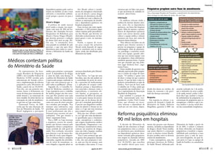 Os representantes da Asso-
ciação Brasileira de Psiquiatria
(ABP) e do Conselho Federal de
Medicina (CFM) ouvidos pela
subcomissão do Senado critica-
ram a implementação da reforma
psiquiátrica pelo Ministério da
Saúde, a partir da Lei 10.216/01.
Para eles, em um primeiro mo-
mento, houve o fechamento em
massa de leitos para tratamento de
saúde mental e, na construção do
novo modelo, há sérios desvios na
concepção da rede de atendimen-
to que tem os Caps como base.
Emmanuel Fortes, da ABP,
avalia que há uma distorção do
foco do Ministério da Saúde: “O
Brasil negligencia a percepção
médica para priorizar a percepção
social. A dependência de drogas
é, antes de tudo, uma doença. E
a política do Ministério da Saúde
é equivocada porque confunde os
Caps com uma panaceia que re-
solve todos os problemas”, afirma.
Segundo ele, o Conselho Fe-
deral de Medicina considera os
Caps impróprios para o trabalho
do médico porque não têm estru-
tura que lhes permita uma ação
imediata, muitas vezes necessária
no atendimento ao dependente,
como nos casos de crises convulsi-
vas e overdoses, por exemplo. “Fica
somente uma enfermeira, uma
psicóloga, uma assistente social.
E esses profissionais não têm a
formação para executar um pro-
cedimento. Têm que chamar o
Samu”, argumenta Fortes.
Para a ABP, os Caps invertem
a sequência correta do atendi-
mento, que deveria começar pelo
diagnóstico clínico e psiquiátrico
numa unidade da rede geral de
saúde. Essa avaliação, necessária
para detectar o uso de outras dro-
gas além do crack e para diagnos-
ticar as doenças físicas e psíquicas
associadas, seguida das providên-
cias de início de tratamento, es-
taria relegada a segundo plano na
estrutura desenhada pelo Ministé-
rio da Saúde.
Para Fortes, “os Caps são uma
boa ideia, mas eles não podem ser
o controlador da porta de entra-
da, o prescritor de medicamentos
e o aplicador de terapias reabi-
litadoras porque a dependência
está associada a doenças como a
esquizofrenia, o transtorno afe-
tivo bipolar, as psicopatias, os
transtornos de déficit de atenção
e a uma gama imensa de pertur-
bações que vai da doença do pâ-
nico até a ansiedade generalizada.
É preciso um diagnóstico médico
antes de admitir o doente no sis-
tema e o Caps não tem estrutura
para cumprir esse papel”.
Mais que isso, afirma o médi-
co, os Caps não estão devidamen-
te aparelhados para a desintoxi-
cação, emergências e acidentes,
que exigem atendimento médico
especializado. Diagnosticar e tra-
tar doenças transmissíveis sérias,
comuns em usuários de drogas,
entre elas Aids e hepatite, também
não seria possível nos Caps.
“Essa é uma estrutura que pre-
vê apenas dois psiquiatras durante
o dia, não tem psiquiatra à noi-
te, nem nos fins de semana, nem
nos feriados e dias santos. E é essa
Unidade da rede de saúde
•  Diagnóstico e acompanhamento por  
clínico geral (em conjunto com a equipe de 
Saúde da Família e Consultório de Rua)
•  Cuidados psiquiátricos gerais e identificação 
de doenças associadas
•  Tratamento dos principais problemas físicos
•  Prevenção de doenças transmissíveis 
(redução de danos)
•  Atendimento a emergências e acidentes
•  Desintoxicação em consultório
•  Orientação familiar
•  Encaminhamento para serviços mais 
complexos, se for o caso
Ambulatório comunitário
(casos de menor gravidade)
•  Orientações psicológicas (motivacionais, 
habilidades sociais)
•  Grupos terapêuticos para prevenir recaídas
•  Grupos de orientação profissional 
(reinserção social)
•  Facilitação de acesso ao tratamento 
(agendamento de consultas etc.)
•  Acompanhamento das doenças psiquiátricas 
associadas
•  Desintoxicação medicamentosa  
em consultório
•  Orientação familiar
Ambulatório especializado
(casos de maior gravidade)
•  Tratamento de doenças psiquiátricas 
complexas
•  Psicoterapia estruturada, associada a 
orientação familiar
•  Desintoxicação complexa
•  Atendimento nas crises
Hospital Geral ou Psiquiátrico
(casos de média gravidade)
•  Internação em unidade especializada
•  Desintoxicação complexa em pacientes com 
doenças físicas associadas
•  Tratamento dos problemas físicos
•  Avaliação e tratamento da dependência 
química e doenças psiquiátricas associadas
•  Programas complexos de reabilitação 
psicossocial de longa duração (mais de 3 
meses)
•  Moradias assistidas
•  Encaminhamento a comunidades 
terapêuticas, se for o caso
Psiquiatras propõem outro fluxo de atendimento
Para a Associação Brasileira de Psiquiatria, o atendimento dos dependentes
deve começar na rede básica de saúde, não nos Caps
Fonte:AssociaçãoBrasileiradePsiquiatria,2010
­
estrutura que vai lidar com pesso-
as que necessitam de cuidados in-
tensivos”, alerta Fortes.
Internação
Os médicos criticam ainda a
política de internar doentes men-
tais, entre eles os dependentes
químicos, em leitos dos hospitais
gerais. Além de onerosa, a perma-
nência de dependentes químicos
junto com outros doentes pode
colocar a equipe médica e demais
pacientes em risco, por conta da
natureza dessas doenças.
“Para oferecer seis leitos em ala
própria para doentes mentais é
preciso ter psiquiatra e equipe de
enfermagem, além de plantonis-
tas, psicólogo e assistente social,
toda uma equipe, quando sabe-
mos que essa mesma equipe, com
um psiquiatra e duas enfermeiras,
atenderia quarenta leitos. A gente
tem que entender que não pode-
mos jogar dinheiro fora”, argu-
menta Fortes.
Outra medida do governo con-
siderada equivocada pelos psiquia-
tras é o limite do tempo de inter-
nação. “O médico é quem tem
de dizer o tempo de que a pessoa
precisa. O que há hoje é uma in-
gerência extraordinária na ação do
médico. Você tem de fazer todo
o trabalho em 15 dias, ainda que
esse período seja insuficiente”, cri-
tica o representante da Associação
Brasileira de Psiquiatria.
Essa também é a posição do
CFM, representado pelo vice-​
presidente, Carlos Vital Corrêa
Lima, que afirmou ser neces-
sário internar o dependente de
crack por até três meses, depen-
dendo dos danos ao cérebro, do
tempo de consumo e da gravi-
dade das doenças associadas.
Resposta
Em resposta às críticas, o se-
cretário de Atenção à Saúde do
Ministério da Saúde, Helvécio
Magalhães, garantiu à ABP, em
reunião realizada em 2 de junho,
que o ministério irá rever a políti-
ca de saúde mental, avaliar a efici-
ência dos Caps, analisar a criação
de ambulatórios de psiquiatria e a
contratação de psiquiatras para as
emergências, e definir o que é ser-
viço médico e serviço social den-
tro das comunidades terapêuticas.
Médicos contestam política
do Ministério da Saúde
dependência química pelo crack se
instala nas famílias, já não é mais
suficiente o tratamento ambula-
torial porque a pessoa vai para a
rua".
Álcool e drogas
A política de saúde mental
prevê ainda a criação, nos muni-
cípios com mais de 200 mil ha-
bitantes, dos chamados Serviços
Hospitalares de Referência para
Álcool e Outras Drogas (Shrads),
que deverão priorizar a redução
de danos (leia mais na pág. 36).
Ou seja, “o tratamento deve
estar pautado na realidade de cada
paciente, o que não quer dizer
abstinência para todos os casos”,
afirma o Ministério da Saúde em
seu site.
Aos Shrads caberá o atendi-
mento de emergência relacionado
ao uso de álcool e outras drogas
(síndrome de abstinência alcoóli-
ca, overdose etc) com o objetivo de
reduzir as internações de alcoóla-
tras e dependentes químicos em
hospitais psiquiátricos.
Esses serviços não estão regula-
mentados e o MS promete pagar
valores maiores pelos procedimen-
tos dos Shrads, que deverão ser
oferecidos exclusivamente em hos-
pitais gerais e com, no máximo,
14 leitos.
Porém, o repasse de recur-
sos para criação dos primeiros
Shrads ainda depende de regras
para os convênios com os muni-
cípios, ainda não detalhadas pelo
Ministério da Saúde.
Carlos Corrêa Lima,
do CFM, critica
limite imposto pelo
Estado sobre o
tempo de internação
dos dependentes
de crack
Enquanto estão no Caps AD de Santa Maria, no
Distrito Federal, pacientes fabricam bijouterias
como parte da terapia que busca a reabilitação
A decisão do Ministério da
Saúde de não relacionar os hospi-
tais psiquiátricos entre as estrutu-
ras prioritárias para atendimento
aos dependentes químicos, dura-
mente criticada pelos psiquiatras,
tem origem na chamada reforma
psiquiátrica, iniciada em 2001
(Lei 10.216/01), que concebeu
um modelo aberto para trata-
mento das pessoas com doenças
mentais, incluídos os dependentes
de drogas e álcool. Nesse modelo,
cujo maior objetivo é a reinserção
social, os doentes teriam liberda-
de para escolher entre os diversos
centros de atendimento.
Como consequência, uma das
principais diretrizes da Política
de Saúde Mental, delineada pelo
Ministério da Saúde a partir da
lei de 2001, é reduzir o número
de leitos oferecidos em hospitais
psiquiátricos e transferir a respon-
sabilidade pela assistência a esses
pacientes para a rede de aten-
ção extra-hospitalar, da qual fa-
zem parte os Caps, as equipes de
Saúde da Família e os consultórios
de rua.
Reforma psiquiátrica eliminou
90 mil leitos em hospitais
Lia de Paula
J.
Freitas
42 
agosto de 2011 www.senado.gov.br/emdiscussao 
43
Tratamento
SUMÁRIO
 