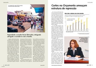 Segundo a ONG Repórter Brasil,
entre 2001 e 2007, foram registradas
142 denúncias de trabalho escravo
no Maranhão, envolvendo cerca de
3 mil trabalhadores. Recentemente,
um caso acontecido em Açailândia,
no oeste maranhense, ficou conhe-
cido nacionalmente: o lavrador Gil-
berto Ribeiro Lima, de 27 anos, seis
filhos, foi assassinado em junho de
2008 na cidade. Segundo a família,
Gilberto não recebia salários e co-
brava a dívida de R$ 700 pelo servi-
ço de escavação de poços feito para
o patrão, Adelson Veras Araújo, um
conhecido fazendeiro da cidade.
Em abril de 2009, a Justiça de-
cretou a prisão de Araújo, suspeito
de ser o mandante do crime. Em
janeiro deste ano, uma equipe do
programa Fantástico, da TV Globo,
esteve em Açailândia e mostrou que
a ordem de prisão ainda não havia
sido cumprida. Segundo a secretaria
de Segurança Pública do estado, a
polícia esperava uma autorização ju-
dicial para prender mais dez compar-
sas do fazendeiro. “Acreditamos que
a prisão de apenas um membro da
quadrilha complicaria a apuração do
crime em si”, explicou o secretário,
Aluísio Mendes.
Depois da reportagem do Fan-
tástico, 14 mandados de prisão fo-
ram expedidos e cinco foram execu-
tados rapidamente. Adelson Araújo,
de 67 anos, e dois filhos dele, Fran-
cisco Maciel Silva Araújo e Marcone
Silva Araújo, foram presos em 28 de
janeiro. Eles também são acusados
de envolvimento no assassinato de
outro funcionário da família, Van-
derlei Ferreira de Meireles, que te-
ria acompanhado Gilberto Lima na
­cobrança.
Em 31 de janeiro de 2011, a po-
lícia localizou as ossadas de dois la-
vradores mortos a tiros e golpes de
foice em 2008, em uma fazenda no
município de Centro Novo do Ma-
ranhão (MA) que era, na época dos
crimes, de propriedade de Adelson
Araújo. As ossadas foram identifica-
das como sendo de Gilberto Ribeiro
Lima e Vanderlei Meireles.
O secretário executivo da frente
parlamentar, deputado federal Do-
mingos Dutra (PT-MA), registrou
que, por conta da denúncia, o ad-
vogado maranhense Antonio José
Ferreira Lima, membro do Centro de
Defesa da Vida de Açailândia, está
ameaçado de morte. “Ele está fora
do seu domicílio, com a família, fora-
gido desde a matéria do Fantástico”.
Em 16 de março, segundo repor-
tagem do Jornal Pequeno, de São
Luís, a Primeira Câmara Criminal do
Tribunal de Justiça do Maranhão, por
unanimidade, concedeu habeas cor-
pus a Adelson Araújo e seus filhos,
que foram soltos no dia seguinte.
Impunidade: acusados foram libertados, obrigando
advogado a esconder-se com a família
Os cortes no Orçamento da
União anunciados no início do
ano pelo governo federal lança-
ram uma sombra de incerteza
sobre ações e programas destina-
dos ao combate ao trabalho es-
cravo em 2011. Na Secretaria de
Inspeção do Trabalho (SIT), do
Ministério do Trabalho e Empre-
go, por exemplo, as despesas com
diárias e transporte de pessoal fo-
ram limitadas a R$ 11,9 milhões,
enquanto a previsão inicial era de
R$ 23,5 milhões.
“É um baque grande, pois
80% do total das despesas são
relativos a passagens e diárias de
auditores fiscais do trabalho em
fiscalizações rurais, combate a
trabalho escravo etc”, analisa a
presidente do sindicato nacional
da categoria (Sinait), Rosangela
Rassy. “A SIT afirma que vai fa-
zer de tudo para não diminuir o
número de ações fiscais, mas te-
memos pelo sacrifício do planeja-
mento e pelo comprometimento
dos resultados”, diz.
O MTE explica que o con-
tingenciamento não significa,
necessariamente, corte orçamen-
tário. A qualquer momento, novo
decreto do governo poderá alte-
rar os limites ou mesmo cancelar
a medida imposta. Além disso, a
Lei Orçamentária de 2011 reserva
R$ 5,3 milhões especificamente
para a fiscalização destinada a
erradicar o trabalho escravo, sob
responsabilidade da SIT – prati-
camente o mesmo valor do ano
passado.
De todo modo, indepen-
dentemente dos cortes que o
governo venha a fazer, os va-
lores gastos pelo Ministério
do Trabalho, pela Secreta-
ria de Direitos Humanos da
Presidência da República e pelo
Ministério Público da União
para enfrentar o problema têm
sofrido redução desde 2008,
quando alcançaram seu maior
patamar (veja infográfico acima).
Cortes no Orçamento ameaçam
estrutura de repressão
Em Açailândia (MA), segundo o MP, dois operários
foram mortos porque cobravam salários
Rosangela Rassy, do Sindicato
Nacional dos Auditores
Fiscais do Trabalho, adverte
que cortes em passagens e
diárias, principais despesas dos
auditores, podem comprometer
a fiscalização
Fernando Cunha/CC
SINAIT
15Mi
10Mi
5Mi
0
Nem todo o dinheiro tem sido investido
Verbas são repassadas à Secretaria Especial de Direitos Humanos,
ao Ministério do Trabalho e ao Ministério Público da União
Orçamento autorizado1
(milhões)
Gasto efetivo (milhões)
1
Recursos autorizados pelos orçamentos da União e pelas leis que abrem créditos especiais ou extraordinários
2
Valor estimado até março de 2011
Fontes: Subsecretaria de Apoio Técnico/ Siga Brasil e
Consultoria de Orçamento do Senado Federal
2004
5,3
3,9
2005
6,0
5,3
2006
8,9
7,7
2007
12,4
9,4
2008
15,3
10,7
2009
13,1
8,6
2010
10,3
6,3
2011
15,3
1,42
50 
Ações de combate
maio de 2011 www.senado.gov.br/emdiscussao
Ações de combate

51
« SUMÁRIO
 