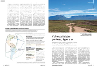Segundo o cientista político
Oscar Medeiros Filho, em sua
tese de doutorado para a Uni-
versidade de São Paulo, foram os
resquícios de velhas desconfian-
ças que impediram os países de
montar programa militar conjun-
to. Na CRE, por exemplo, o ge-
neral Luiz Eduardo Rocha Paiva
questionou se as alianças vão dar
certo: “Será que alguns desses pa-
íses do Mercosul e da Unasul não
estarão aliados por interesses com
rivais mais poderosos que o Brasil
economica e militarmente? Como
ficaria a nossa liberdade de ação
se tivermos problemas na região?
Então, para termos liberdade de
ação só há uma opção: nós temos
de ser potência militar”.
Por outro lado, os problemas
de segurança comuns — o tráfi-
co de drogas, principalmente —
exigem soluções conjuntas. Oscar
Medeiros Filho afirma ainda que
“do ponto de vista das questões
de defesa e segurança, a situação
sul-americana é paradoxal: se de
um lado a região se destaca pela
ausência de guerras formais, por
outro enfrenta sérios problemas
relativos à fragilidade do império
da lei e ao alto grau de violência
social”.
E há que frisar que a situação
não é a mesma em todo o conti-
nente, alerta Medeiros. Enquan-
to há uma certa estabilidade no
Cone Sul, praticamente livre de
disputas, com cooperação cres-
cente entre seus países-chave, Bra-
sil, Argentina e Chile, os países
amazônicos e andinos ainda não
se entendem nesse nível, espe-
cialmente Colômbia e Venezuela.
Ainda há, inclusive, pendências
territoriais a serem resolvidas (veja
infográfico nesta página).
O acordo da Colômbia com os
Estados Unidos, assinado em se-
gredo em 2009, contribuiu para
azedar ainda mais a relação com
a Venezuela e preocupou a todos
pela possibilidade de os norte-
-americanos operarem sete bases
colombianas.
Para evitar desconforto seme-
lhante, o Brasil optou por infor-
mar antes aos vizinhos sobre o
acordo firmado com os norte-ame-
ricanos em 2010 e deixar claro que
o tratado não prevê a instalação de
bases militares americanas no país
ou o acesso de soldados dos EUA
a bases brasileiras, e sim a troca de
tecnologia, a colaboração em pro-
jetos de defesa e a negociação de
armamento, nos moldes de outros
28 tratados firmados pelo país.
Geografia e pobreza dificultam segurança das fronteiras
Uruguai
Argentina
Bolívia
Peru
Colômbia
Venezuela Guiana
Suriname
Guiana Francesa
Fontes:apresentaçãodeRicardoVélezRodrígueznaCREem24deoutubrode2011,comdadosdoIBGE, doMinistériodasRelaçõesExterioreseda
dissertaçãodemestradoEntre a cooperação e a dissuasão: políticas de defesa e percepções militares na América do Sul, deOscarMedeirosFilho
Brasil
Paraguai
ARCO DE INSTABILIDADE
Países andinos e amazônicos, em especial aVenezuela, ainda têm sérias
pendências a resolver, inclusive disputas territoriais (vejaasteriscosnomapa)
ARCO DE ESTABILIDADE
Já no chamado Cone Sul, a situação é bem mais tranquila, com Argentina,
Brasil e Chile se relacionando cada vez melhor e resolvendo pendências
Suriname (593 km)
Tráfico de drogas e armas
Guiana (1.606 km)
Disputa territorial com aVenezuela,
atuação de ONGs junto a tribos
indígenas
Venezuela (2.199 km)
Ramificação das Farc
Colômbia (1.644 km)
Farcs, tráfico de drogas e armas
Peru (2.995 km)
Plantação de cocaína, crimes
ambientais
Bolívia (3.423 km)
Tráfico de drogas, contrabando de
carros roubados
Paraguai (1.366 km)
Tráfico de drogas e de armas,
contrabando
Tríplice Fronteira (Argentina,
Brasil e Paraguai)
Maior centro de contrabando da
América do Sul, lavagem de dinheiro
Aquífero Guarani (Brasil,
Argentina, Paraguai e Uruguai)
Um dos maiores reservatórios
subterrâneos de água do mundo,
pode ser alvo de disputa
Fronteira marítima
7.367 km
Brasil faz limite com dez países ao longo de mais de 16 mil quilômetros. Em grande parte dessas áreas, há
baixa densidade populacional, fraca presença do Estado, atraso socioeconômico e geografia permeável
Problemas enfrentados na fronteira brasileira
Conheça alguns dos problemas enfrentados pelo Brasil ao
longo dos seus 16.886 km de fronteira continental:
Chile
Equador
Quarto maior país em termos
de terras contínuas, o Brasil é vi-
zinho, a oeste, de dez nações sul-
-americanas. No mundo, apenas
Rússia e China fazem limite com
maior número de países. A fron-
teira brasileira possui mais de 16
mil quilômetros, grande parte
deles cortados por rios, florestas,
montanhas e lagos, o que dificul-
ta a vigilância. A leste, são cerca
de 7 mil quilômetros de litoral,
composto, sobretudo, por praias
de fácil acesso, sem grandes aci-
dentes geográficos.
Assim, a fronteira é questão
central quando se trata de defesa
nacional. Tráfico de drogas e de
armas, contrabando de mercado-
rias e proximidade com áreas de
atuação das Forças Armadas Revo-
lucionárias da Colômbia (Farc) são
alguns dos problemas que preocu-
pam hoje as autoridades em rela-
ção à segurança da região.
A fronteira também gera apre-
ensão quando o assunto é defe-
sa do território e da soberania
nacionais contra possíveis ataques
de potências estrangeiras em bus-
ca, sobretudo, de riquezas naturais.
Especialistas civis e militares
foram unânimes em apontar a
atual vulnerabilidade das áreas de
fronteiras (veja infográfico na pág.
66). O general Eduardo Dias da
Costa Villas Bôas, comandante
militar da Amazônia, inclui a fra-
ca presença do Estado na região,
a baixa densidade populacional
e o atraso socioeconômico dos
municípios fronteiriços como fato-
res que ajudam a tornar vulnerável
a fronteira. “Somos um país que
caminha para se tornar um ator
global, mas temos metade do nosso
território não integrado à dinâmica
do desenvolvimento nacional”, ava-
lia Villas Bôas.
Apenas 10 milhões de pesso-
as, ou 5% da população, vivem na
Vulnerabilidades
por terra, água e ar
Para enfrentar o tráfico de drogas e o contrabando, o governo
federal lançou o Plano Estratégico de Fronteiras, que une
esforços das Forças Armadas, Polícia Federal e outros órgãos
Imponente Monte Roraima, no extremo
norte do país: baixas densidades
populacionais são problema de defesa
LUISCASTRO/MNK
66 
março de 2012 www.senado.gov.br/emdiscussao 
67
Estratégia Nacional
 