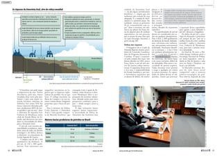 “O brasileiro não pode negar
a importância do mar. Fomos
descobertos pelo mar, fomos
invadidos duas vezes pelo mar.
Somos o país com maior ex-
tensão litorânea contínua no
Atlântico Sul; temos 95% das
trocas comerciais efetuadas pelo
mar; produzimos 80% do nos-
so petróleo e gás no mar”, disse
o almirante de esquadra Luiz
Umberto de Mendonça, então
chefe do Estado-Maior da Ar-
mada, que descreveu aos sena-
dores as necessidades de defesa
para a Amazônia Azul.
O pré-sal, com enormes po-
tencialidades econômicas, repre-
senta, antes de tudo, um desafio
estratégico e de defesa, destaca
o almirante, ex-comandante da
Escola Superior de Guerra.
“Campos está de 60 a 160
quilômetros de distância. O
pré-sal, de 150 a 300 quilô-
metros. Isso representa um
magnífico incremento na lo-
gística que as empresas explo-
radoras do petróleo vão ter que
fazer. O tráfego marítimo na
Bacia de Campos e no seu en-
torno é muito denso. Imaginem
passarmos para a bacia do pré-
-sal”.
Para o ministro da Defesa,
Celso Amorim, a Amazônia
Azul é “uma grande conquis-
ta da Marinha brasileira”, que
conseguiu (com o apoio da Pe-
trobras, como destacou o almi-
rante Mendonça) obter o ma-
peamento do território subma-
rino, abrindo assim uma nova
perspectiva econômica para o
país — desde energia e pesca a
terras raras.
“É algo realmente muito
urgente, muito importante.
A necessidade de defesa da
Amazônia, das fronteiras, mas
também da Amazônia Azul
— ou das águas jurisdicionais
brasileiras —, impõe que nós
tenhamos uma aviação de caça
adequada. E a compra da Aero-
náutica é o primeiro passo. Na
realidade, seriam os primeiros
36 de eventualmente cem ca-
ças”, disse o ministro, em refe-
rência aos planos da Força Aé-
rea de adquirir jatos de combate
supersônicos, em um processo
que se arrasta há anos (leia mais
na seção Estratégia Nacional, a
partir da pág. 60).
Defesa das riquezas
O brigadeiro do ar Carlos de
Almeida Baptista Junior, presi-
dente da Comissão Coordena-
dora do Programa Aeronave de
Combate (Copac), responsá-
vel pela compra dos caças, não
deixou dúvidas na CRE: para a
Força Aérea, o pré-sal será mo-
tivo de intensa cobiça interna-
cional. A segurança dessa nova
e rica área é responsabilidade
do Estado brasileiro e, por isso,
a Aeronáutica argumenta que
os planos de defesa, de contin-
gência e de
mitigação de
problema s
devem ser
desenvolvi-
dos, treina-
dos, testados
e, principal-
mente, dotados de orçamento
específico.
“As especificidades do pré-sal
devem ser consideradas por to-
dos em qualquer planejamento.
Não é fácil, a 300 quilômetros
de distância do litoral, defender-
mos, salvarmos uma embarca-
ção, procurarmos uma aeronave
acidentada. Precisamos identifi-
car as ameaças — e isso é feito
em qualquer planejamento mi-
litar — a essa área. O pré-sal é
um centro de gravidade distante
do continente, das nossas bases
e do nosso território, difícil de
ser defendido. Mas temos a ne-
cessidade de pronta resposta.
Todos devemos estar prontos
a reagir a qualquer ato contra
os nossos interesses. As capaci-
dades de defesa devem ser ad-
quiridas. Temos que priorizar
a aquisição dessas capacidades
para operar e para defender o
pré-sal”, destacou o brigadeiro.
Na defesa do pré-sal, a estra-
tégia da dissuasão é prioritária
em tempos de paz “por ser a
melhor forma de evitar conflitos
armados”, explica o almirante
Luiz Umberto de Mendonça,
mas, para isso, é preciso recur-
sos e prioridade.
Ao final de 30 anos, a Ma-
rinha almeja, conforme prevê a
Estratégia Nacional de Defesa,
ter duas esquadras: uma se-
diada no Rio de Janeiro e uma
nova no Norte e Nordeste, em
local a ser definido.
“A Marinha tenciona dis-
por de uma força naval
compatível com a estatura
político-estratégica do país.
Para obtê-la, depende de uma
Bacia Extensão (km²) Barris de petróleo
Pré-sal 149 mil 50 bilhões a 100 bilhões*
Campos 6 mil 17 bilhões
Santos 352 mil 7 bilhões
Espírito Santo 105 mil 87 milhões
*Estimativa
Fonte:palestradoalmiranteLuizHumbertodeMendonçanaCREem7denovembrode2011
Durante debate na CRE, Simon
Rosental (E) expôs correlação entre energia,
progresso e poder trazida pelo pré-sal
As riquezas da Amazônia Azul, alvo de cobiça mundial
Potencialidades da exploração do mar vão muito além do gás e do petróleoPotencialidades da exploração do mar vão muito além do gás e do petróleo
Atividades econômicas ligadas ao mar — portos, transporte,
aquicultura, processamento e distribuição de alimentos, turismo,
esporte, lazer etc., com a consequente geração de empregos e
tributos
Fonte:PalestradogeneraldeexércitoJoséBeneditodeBarrosMoreira,ex-comandantedaEscolaSuperiordeGuerra(ESG)
Ampla diversidade de recursos minerais (petróleo e gás são apenas
os mais óbvios), além do sal e da água potável, que podem ser
produzidos a partir da água salgada
Grande biodiversidade abre possibilidades imensas em pesca,
produção de fármacos etc.
Crosta continental Crosta oceânica
Plataforma
Continental
Oceano Atlântico
Mar territorial
(12 mn*)
Linha base ZEE — Zona econômica
exclusiva (200 mn*)
Área de expansão reivindicada
junto à ONU (até 350 mn*)
Talude
Elevação Planície abissal
*mn:milhanáutica
1milhanáutica=1,852quilômetro
Potencialidades da exploração do mar vão muito além do gás e do petróleoPotencialidades da exploração do mar vão muito além do gás e do petróleo
O mar viabiliza a geração de energia a partir da:
• Variação de amplitude das marés, aproveitando-se o desnível
provocado pelas marés e a existência de reentrâncias, como rios,
golfos ou baías, que permitam o represamento das águas
• Energia das ondas, com o aproveitamento da energia gerada
pelas oscilações da superfície do mar por meio de mecanismos
pneumáticos
• Energia do gradiente térmico, empregando a diferença entre a
temperatura da água da superfície e da profundidade, para a
instalação de máquinas térmicas
O jargão militar emprega duas expressões para
designar alvos potenciais de ataques. Áreas sensíveis
são aquelas que podem receber atenção especial de
algum oponente. Centros de gravidade são as áreas
onde qualquer oponente tentará infligir dano durante
uma guerra. Para o brigadeiro Baptista Júnior, o pré-sal
se encaixa nas duas definições
MOREIRAMARIZ/AGÊNCIASENADO
Maiores bacias produtoras de petróleo no Brasil
44 
março de 2012 www.senado.gov.br/emdiscussao 
45
Ameaças Internacionais
 