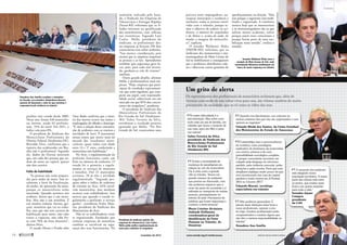 Os representantes dos profissionais da motocicleta reclamam que, além de 
viverem com medo de não voltar vivos para casa, são vítimas também de muito 
preconceito da sociedade, que os vê como os vilões das ruas 
mesmo patamar dos que não são organizados e nem 
querem se organizar” 
Orlando Bindá dos Santos, da União Estadual 
dos Mototaxistas do Estado do Amazonas 
O aumento dos acidentes 
está atingindo nossa 
população produtiva. A maior 
parte das vítimas está entre 
os jovens, que muitas vezes 
ficam com graves sequelas 
para toda a vida.” 
Senador Jayme 
Campos, 
presidente 
Quando nos discriminam, nos colocam no 
Não podemos generalizar. É da CAS 
preciso fazer distinção entre bons e 
maus profissionais, separar o joio 
do trigo. Existem profissionais muito 
compenetrados e existem alguns que 
não têm a mesma responsabilidade no 
trânsito” 
Senadora Ana Amélia 
A maior dificuldade é a 
discriminação. Mas sobre uma 
moto está um pai de família, um 
cidadão que busca o sustento de 
sua casa, para seu filho e para 
sua esposa” 
Valter Ferreira da Silva, 
presidente do Sindicato dos 
Motociclistas Profissionais 
do Rio Grande do Sul 
(Sindimoto-RS) 
O estereótipo raso e preconceituoso 
do motoboy como paradigma 
explicativo do fenômeno da motocicleta 
nos centros urbanos é de uma 
insensibilidade sociológica completa. 
É sempre conveniente encontrar um 
culpado pela desgraça do retrovisor 
perdido, pela violência crescente, pelas 
infrações e pelas mortes. Pena que esse 
simplismo explique muito pouco do que 
vem acontecendo nas ruas da capital 
paulista e muito menos em Ji-Paraná 
(RO) ou Cáceres (MT)” 
Eduardo Biavati, sociólogo 
especialista em trânsito 
Existe a necessidade de 
mudança de paradigmas em 
relação ao uso da motocicleta. 
Ela é vista como a grande 
vilã no trânsito. Temos um 
grande número de acidentes 
que precisa ser diminuído, mas 
não podemos esquecer que a 
moto faz parte da sociedade e é 
utilizada no transporte de muitas 
pessoas, principalmente no 
interior do país. Precisamos de 
políticas que levem segurança e 
conforto a essas pessoas” 
Maria Cristina Alcântara 
Andrade Hoffmann, 
coordenadora-geral de 
Qualificação do Fator 
Humano no Trânsito, do 
Denatran 
­paulista 
vem caindo desde 2009. 
Nesse ano, foram 438 motociclis-tas 
mortos, sendo 65 profissio-nais, 
15% do total. Em 2011, o 
índice caiu para 8%. 
O presidente do Sindicato dos 
Motociclistas Profissionais do 
Distrito Federal (Sindimoto-DF), 
Reivaldo Alves, confirmou que a 
maioria dos acidentados em Bra-sília 
não é profissional. Segundo 
ele, dados do Detran mostram 
que, em cada dez pessoas que an-dam 
de moto na capital, quatro 
não têm carteira. 
Falta de habilidade 
“As pessoas não estão prepara-das 
para andar de moto. Sou to-talmente 
a favor da fiscalização, 
da multa, da apreensão da moto, 
porque os motociclistas estão 
morrendo. Quando acontece um 
acidente, dizem que é um moto-boy. 
Mas não é um motoboy. É 
um usuário comum: fretista, gar-çom, 
motorista que vai ao traba-lho, 
mas que não tem carteira de 
habilitação para moto, não sabe 
travar o capacete, não sabe fre-ar 
com 70% do freio dianteiro”, 
alertou Alves. 
O estudo Mortos e Feridos sobre 
Duas Rodas confirma que a maio-ria 
das mortes ocorre nas noites e 
madrugadas do sábado e domingo. 
“É clara a relação dessa concentra-ção 
de acidentes com os roteiros e 
atividades de lazer. É justamente 
nessas noites que morre mais da 
metade dos ‘estudantes’ moto-ciclistas, 
quase todos com idade 
entre 14 e 17 anos, conduzindo a 
motocicleta sem habilitação.” 
No Acre, a regulamentação da 
prof issão funcionou como um 
freio no número de acidentes. O 
estado foi o primeiro a regula-mentar 
os serviços de mototáxi 
e motoboy. Dos 22 municípios 
acreanos, 20 já têm a atividade 
regulamentada. “Segundo pes-quisa 
sobre o índice de acidentes 
de trânsito no Acre, 44% envol-vem 
motocicleta, mas nenhum 
ocorreu com trabalhadores. Isso 
mostra que quando o estado re-gulamenta 
a profissão, o serviço 
ganha”, considerou Pedro Mou-rão, 
presidente do Sindicato dos 
Mototaxistas do Acre. 
Não só os trabalhadores estão 
se organizando. Entidades que 
reúnem empresas de motofrete 
também se envolvem na segu-rança 
dos seus funcionários. No 
­seminário 
realizado pelo Sena-do, 
o Sindicato das Empresas de 
Telesserviços e Entregas Rápidas 
(Setser-RS) informou que os fi-liados 
investem na qualificação 
dos motofretistas, com ref lexos 
nas estatísticas. Segundo Luiz 
Carlos Mello, presidente do 
sindicato, os profissionais des-sas 
empresas já ficaram 250 dias 
consecutivos sem sofrer acidentes. 
“Isso merece consideração, pois 
mostra que as empresas respeitam 
as pessoas e as leis. Aprendemos 
também que segurança gera lu-cro, 
pois, para cada real investi-do, 
ganham-se três de retorno”, 
­analisou. 
Outro grande desafio, afirmou 
Mello, é profissionalizar mais em-presas. 
“Hoje, empresas que parti-cipam 
de entidades representati-vas, 
que estão regulares, que cum-prem 
seu papel, com responsabi-lidade 
social, sobrevivem em um 
mercado em que 85% dos concor-rentes 
são irregulares”, ponderou. 
O presidente do Sindicato dos 
Motociclistas Prof issionais do 
Rio Grande do Sul (Sindimoto- 
-RS) Valter Ferreira da Silva, 
corroborou o resultado positivo 
apontado por Mello. “No Rio 
Grande do Sul, construímos uma 
parceria entre empregadores, au-tarquias 
municipais e estaduais e 
institutos, todas as pessoas envol-vidas 
com o trânsito, porque te-mos 
o objetivo de reduzir os aci-dentes, 
o número de sequelados 
e de óbitos e, acima de tudo, de 
mudar a imagem do motociclis-ta”, 
explicou. 
O senador Waldemir Moka 
(PMDB-MS) informou que os 
sindicatos dos mototaxistas e mo-toentregadores 
de Mato Grosso do 
Sul se mobilizaram e conseguiram 
que a prefeitura distribuísse cole-tes 
e oferecesse cursos gratuitos de 
aperfeiçoamento na direção. “Mas 
isso porque o segmento está mobi-lizado 
e organizado. A estatística 
mostra hoje que os mototaxistas 
e os motoentregadores são os que 
sofrem menos acidentes, talvez 
porque sejam mais conscientes e 
porque fazem parte de uma mo-bilização 
nesse sentido”, avaliou o 
senador. 
Senadora Ana Amélia coordena o seminário 
do Senado, em setembro: debatedores fizeram 
questão de desmentir o mito de que motoboy é 
responsável pela violência no trânsito 
Presidente do sindicato gaúcho das 
empresas de telesserviços, Luiz Carlos 
Mello pediu melhor regulamentação do 
setor para combater os irregulares 
Senador Waldemir Moka citou o 
exemplo de Mato Grosso do Sul, onde 
mototaxistas lideraram mobilização em 
busca de maior segurança no trânsito 
Márcia Kalume/Agência Senado 
Márcia Kalume/Agência Senado 
José Cruz/Agência Senado 
Márcia Kalume/Agência Senado 
Geraldo Magela/Agência Senado 
Um grito de alerta 
14  novembro de 2012 www.senado.leg.br/emdiscussao 
Contexto 
 