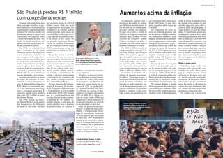 A indignação popular com o
alto preço das tarifas de ônibus,
que deflagrou manifestações de
rua em todo país no mês de junho,
encontra respaldo nos números.
É o que deixa claro o estudo do
Instituto de Pesquisa Econômica
Aplicada (Ipea) Tarifação e Finan�
ciamento do Transporte Público
Urbano, divulgado em julho. A
área sofre com altas tarifas, falta de
­subsídios e distorções de custeio.
De 2000 a 2012, a tarifa de
transporte público cresceu 197%,
acima da inflação, que ficou em
125%. Isso se deve, segundo o
Ipea, principalmente ao aumento
do gasto com diesel, combustível
usado pelos ônibus, que, no mes-
mo período, subiu 254%. Com
isso, o peso do combustível nos
custos tarifários passou de cerca de
10% em 2000 para 30% em 2012.
O aumento da tarifa fez cair o
número de pagantes no transpor-
te público. Ao mesmo tempo, o
transporte individual privado não
parou de crescer, estimulado pelo
aumento do poder aquisitivo, pra-
zos de financiamento longos e in-
centivos tributários dos governos
federal e estaduais. Como resul-
tado, o preço dos automóveis teve
um crescimento bem abaixo da in-
flação (44%) nesses 12 anos. Até o
preço a gasolina subiu menos que
o do diesel.
Na composição do custo, en-
tram, em ordem de grandeza, salá-
rio de pessoal e encargos trabalhis-
tas, combustível, impostos e taxas,
despesas administrativas, deprecia-
ção do equipamento, remuneração,
rodagem, lubrificantes, peças e
acessórios. Embora seja o item que
mais pese no preço do transporte,
de 40% a 50%, o gasto com pes-
soal se manteve estável desde 2000
(����������������������������������veja um resumo dos custos no info�
gráfico na pág. 69). Impostos e ta-
xas levam cerca de 10% do valor
cobrado.
O preço da tarifa do transporte
coletivo é calculado pelo custo to-
tal do sistema dividido pelo volu-
me de passageiros pagantes. Com
exceção da cidade de São Paulo,
a tarifa de transporte público no
Brasil não recebe subsídio governa-
mental, seja ele municipal, estadu-
al ou federal (leia mais na pág. 35).
Na avaliação do Ipea, o modelo
de financiamento baseado na re-
ceita tarifária traz distorções. Além
de não receber subsídio governa-
mental, a tarifa no Brasil apresenta
o que se chama de subsídio cruza-
do, quando uma categoria de con-
sumidor paga mais para cobrir o
custo de quem não pode pagar. É
o que acontece no caso das gratui-
dades. A Constituição garante gra-
tuidade para maiores de 65 anos,
medida regulamentada pelo Esta-
tuto do Idoso. Já a Lei 8.899/1994
concede passe livre a pessoas com
deficiência comprovadamente ca-
rentes e muitos estados e municí-
pios possuem legislação específica
concedendo gratuidade ou descon-
tos, no âmbito dos próprios siste-
mas de transporte público, para
diversas categorias de beneficiários,
como estudantes.
Pobre é quem paga
O problema é que não há com-
pensação pelo impacto das gra-
tuidades nas tarifas. Então, quem
paga é o próprio usuário, princi-
palmente os de classe mais bai-
xa, que são a grande maioria dos
passageiros de transporte coletivo
urbano. São eles que custeiam no
preço das tarifas os descontos ou
o passe-livre para estudantes e ido-
sos, mesmo que esses beneficários
pertençam a classes mais altas.
De acordo com a Associação
Aumentos acima da inflação
Pesquisas vêm sendo feitas para
aferir, com rigor científico, as per-
das econômicas e socioambientais
causadas pelos congestionamentos
urbanos. Há diversos estudos em
andamento, porém a maioria está
concentrada nos impactos sobre
a maior metrópole do país, São
Paulo. As várias iniciativas, até
agora, esbarram na definição so-
bre que parâmetros utilizar.
Em 1958, um relatório feito
para a Prefeitura de São Paulo
chamou a atenção não só para os
custos econômicos resultantes do
mau transporte e do congestiona-
mento urbano, mas também para
os custos sociais. O estudo da Co-
missão Anápio Gomes introduziu
um novo gênero de avaliação, ba-
seada na perda da produtividade,
e estimou a perda em torno de
8% do valor da massa salarial das
pessoas submetidas a esse estresse.
Somados os prejuízos da perda
de tempo, do consumo de com-
bustíveis e outros elementos, o
total de danos globais chegaria a
R$ 9 bilhões de cruzeiros da épo-
ca, o que representava uma vez e
meia o orçamento municipal. É
como se a cidade tivesse perdido
algo como US$ 1 trilhão ao longo
dos últimos 50 anos.
Em 1998, estudo de Adria-
no Murgel Branco, ex-secretário
dos Transportes e da Habitação
do estado de São Paulo, concluiu
que as perdas seriam de R$ 21,8
bilhões anuais. Hoje, em razão
do agravamento da situação dos
transportes e do trânsito, pode-se
avaliar as perdas totais anuais em
R$ 40 bilhões (valores de 2012),
o que equivale ao orçamento anu-
al da cidade de São Paulo. No
ano passado, o professor Marcos
Cintra, da Escola de Administra-
ção da Fundação Getulio Vargas
(FGV), assinou artigo em que tais
perdas foram estimadas em R$ 50
bilhões.
“As perdas existem e são mui-
to maiores do que os recursos
necessários para minimizá-las. A
solução passa pela reestruturação
do transporte coletivo em cada
cidade ou região metropolitana.
Não há uma solução única, mes-
mo nas grandes cidades, apoiada,
por exemplo, na implantação de
metrôs — é preciso avaliar sempre
a convivência dos transportes de
alta, média e pequena capacida-
des”, afirma Murgel Branco.
Recente pesquisa do Departa-
mento de Economia da Faculda-
de de Economia, Administração
e Contabilidade da Universidade
de São Paulo (FEA-USP) estimou
que, se o metrô paulistano não
existisse, haveria perda econômi-
ca anual de R$ 19,3 bilhões. Se-
gundo o estudo, a velocidade do
metrô contribui com o aumento
da produtividade do trabalho e
­melhora o desempenho econômi-
co das empresas.
“Duplicar a massa econômi-
ca (ou diminuir a produtividade,
por meio da redução do tempo
de transporte) a que determinada
região tem acesso resulta em au-
mento de 3,5% na produtivida-
de”, revelou Daniela Carla Deca-
ro Schettini, em sua tese de dou-
torado em Economia pela mesma
USP, em 2010. Ela se referiu a es-
tudo no Reino Unido (2006) que
comprovou a direta influência do
acesso ao transporte na variação
de produtividade de uma área.
Sobre os prejuízos socioam-
bientais, os dados são mais conso-
lidados. A Companhia de Tecno-
logia de Saneamento Ambiental
(Cetesb) apurou que, na cidade
de São Paulo, 90% da poluição é
causada pelos carros. Já o Labora-
tório de Poluição Atmosférica da
USP concluiu que os paulistanos
vivem em média dois anos a me-
nos por causa da poluição, causa
direta de 20 mortes diárias.
São Paulo já perdeu R$ 1 trilhão
com congestionamentos
Ex-secretário de Transportes de São
Paulo, Adriano Murgel Branco apontou,
em 1998, prejuízos bilionários causados
pelos congestionamentos urbanos
Avenida Alcântara Machado, no bairro
da Moóca, na capital paulista: além de
desvalorizar imóveis, congestionamentos
causam prejuízos ambientais e sociais
Protesto contra o aumento do preço
da tarifa de ônibus em São Paulo: os
números confirmam a indignação popular
com o gasto com transporte
WALDEMIRBARRETO/AGÊNCIASENADO
FERNANDOSTANKUNS
MARCELOCAMARGO/ABR
novembro de 2013 www.senado.leg.br/emdiscussao 
33
Realidade Brasileira
SUMÁRIO
 