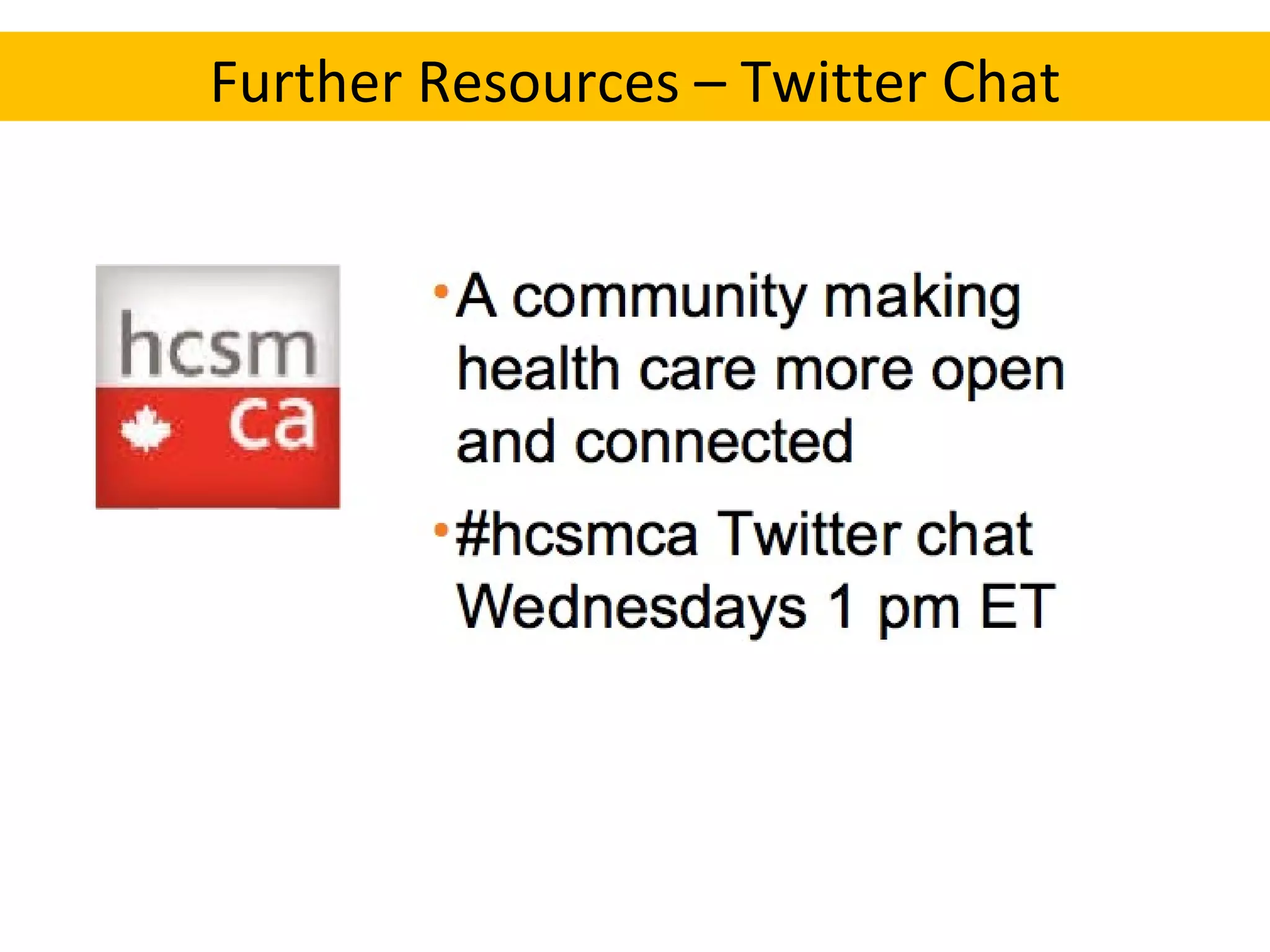 Further Resources – Twitter Chat 
