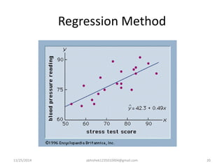 Regression Method 
11/25/2014 abhishek1235010004@gmail.com 20 
 