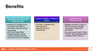 Paperless Production System Paperless Manufacturing Solutions with MES, PAS-X, and OSIsoft PI ...