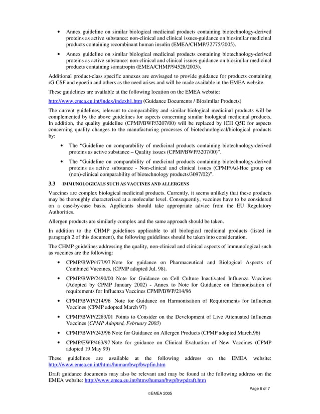 Emea guidelines
