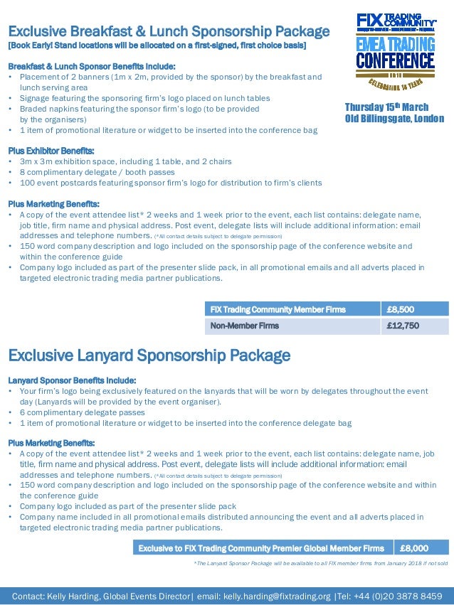 Emea Trading Conference 2018 Sponsorship Opportunities
