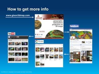 How to get more info
www.gison3dmap.com

Esri EMEAUC13 Geographic Communication with Solid Terrain Models

 