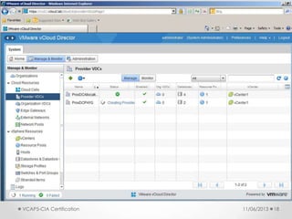 11/06/2013VCAP5-CIA Certification 18
 
