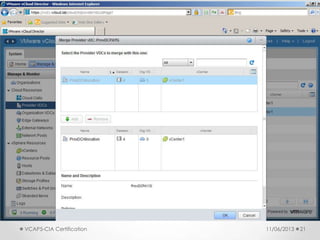 11/06/2013VCAP5-CIA Certification 21
 