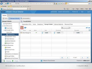 11/06/2013VCAP5-CIA Certification 23
 