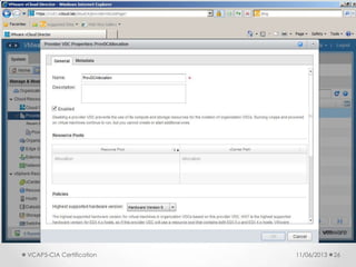 11/06/2013VCAP5-CIA Certification 26
 