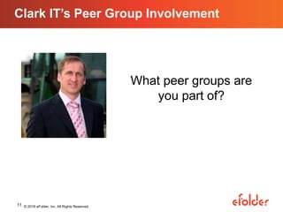 Clark IT’s Peer Group Involvement
© 2016 eFolder, Inc. All Rights Reserved.11
What peer groups are
you part of?
 
