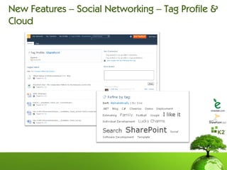 New Features – Social Networking – Tag Profile &
Cloud
 