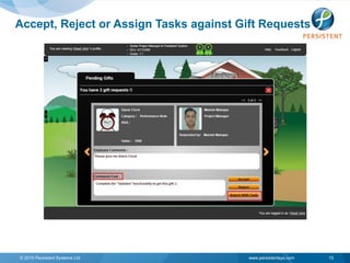 Accept, Reject or Assign Tasks against Gift Requests




© 2010 Persistent Systems Ltd            www.persistentsys.com   15
 