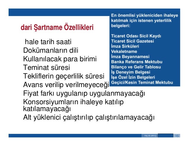 Idari şartname örnekleri Idari şartname örnekleri