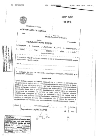 Emendas A MP 582/2012