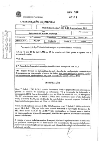 Emendas A MP 582/2012