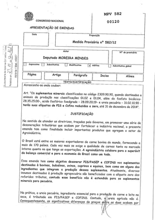 Emendas A MP 582/2012