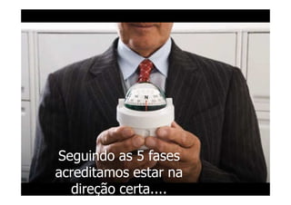 Seguindo as 5 fases
acreditamos estar na
  direção certa....
 