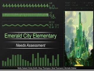 Emerald City Elementary
     Needs Assessment




     Molly Calvert, Emily Smith, Shay Thompson, Brad Townsend, Michelle Walker
 