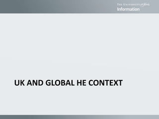 UK AND GLOBAL HE CONTEXT
 