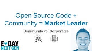 Open Source Code +
Community = Market Leader
Community vs. Corporates
 