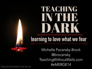learning to love what we fear
Michelle Pacansky-Brock
@brocansky
TeachingWithoutWalls.com
#eMERGE14
 