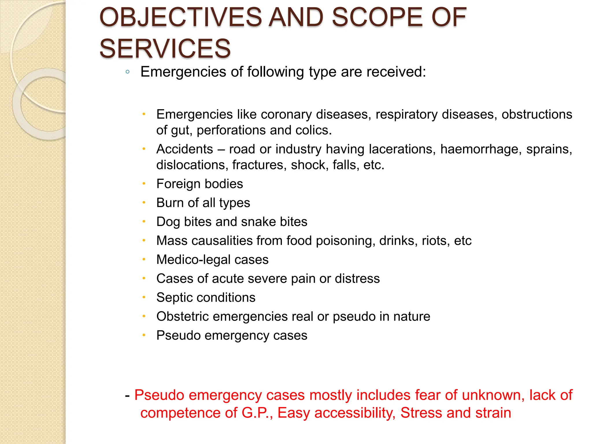 EMERGENCY DEPARTMENT ACROSS THE HOSPITALS | PPTX