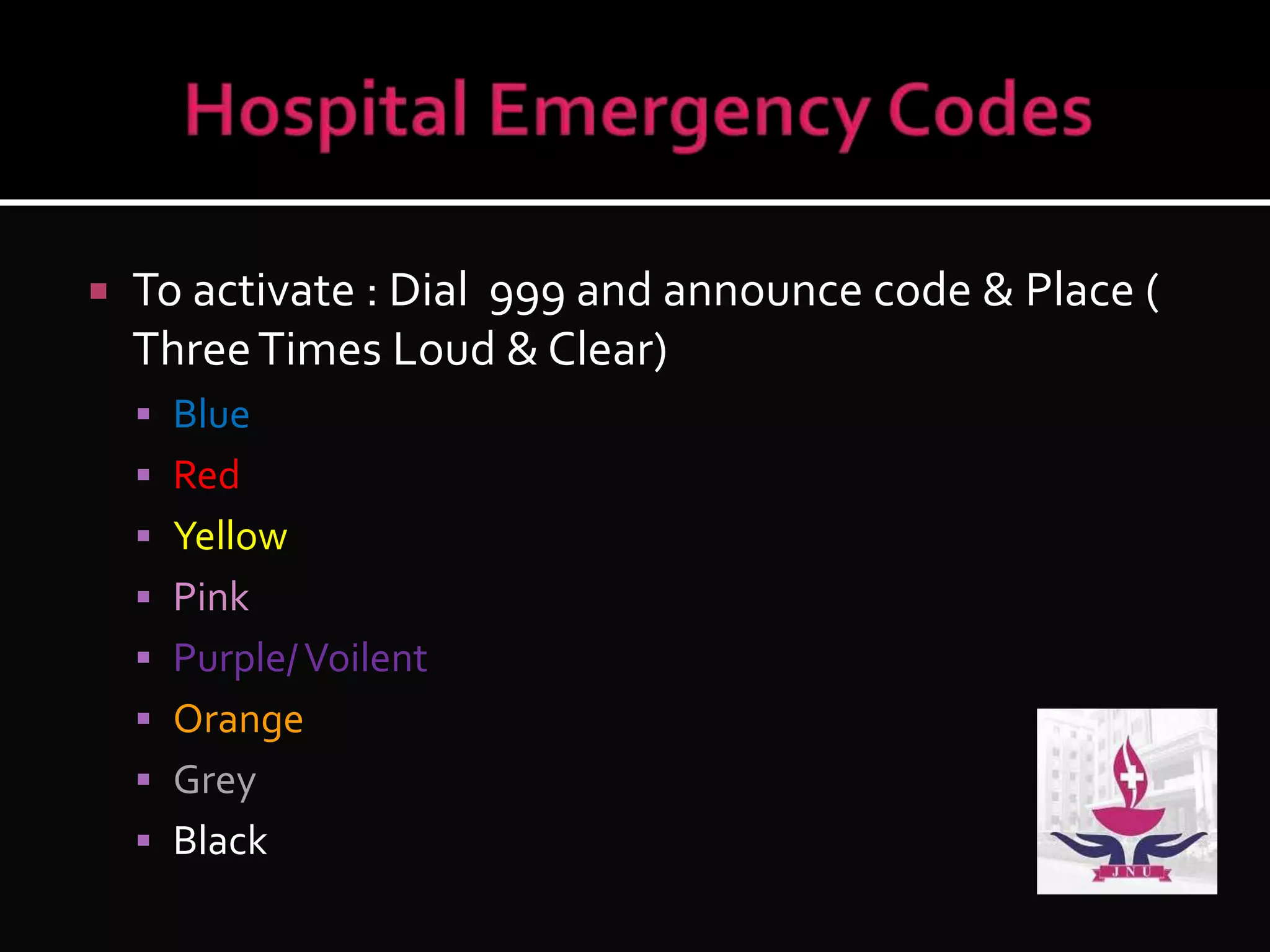 Hospital Emergency codes PPT