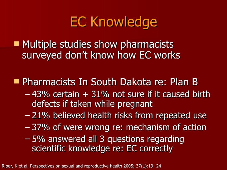 emergency contraception can plan b cause birth defects