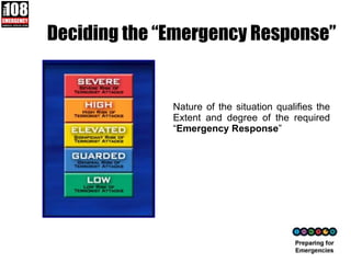 Deciding the “Emergency Response” Nature of the situation qualifies the Extent and degree of the required “ Emergency Response ” 