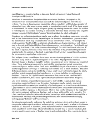 Cyber Risk Assessment for the Emergency Services Sector - DHS | PDF