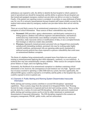 Cyber Risk Assessment for the Emergency Services Sector - DHS | PDF