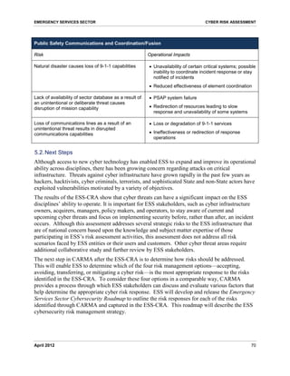 Cyber Risk Assessment for the Emergency Services Sector - DHS | PDF